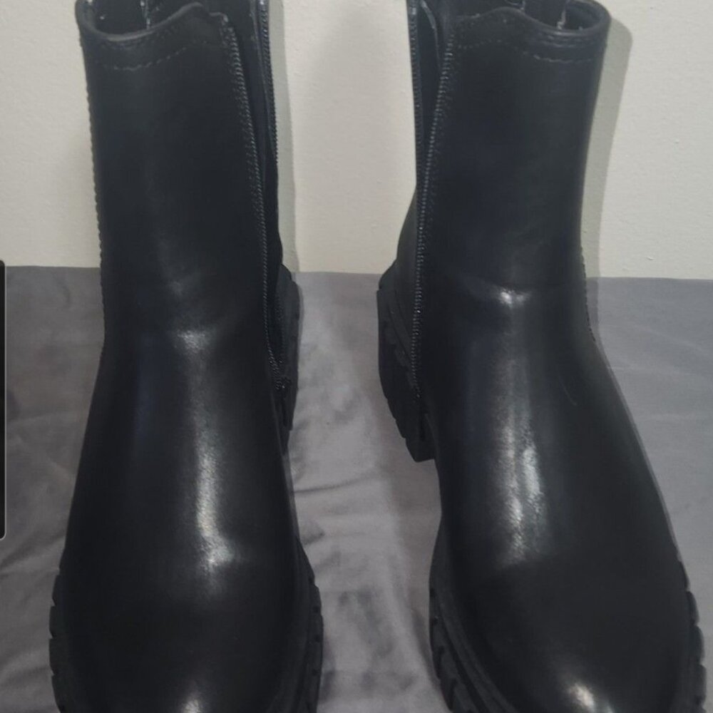 Wild Fable Black Faux Leather Ankle Boots Size 8.5 - Picture 2 of 6